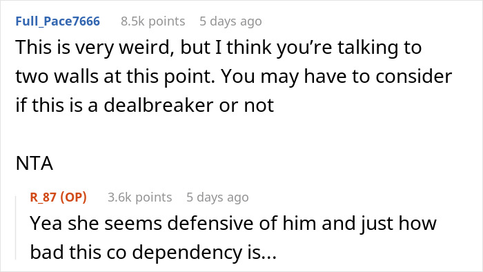 Reddit conversation about a man questioning future with girlfriend after her 11-year-old son demands open bedroom door.