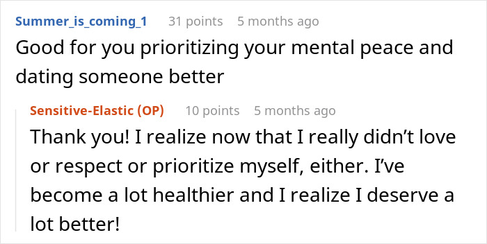 Screenshot of an online discussion where a woman shares her story of selling everything for a cross-country move and facing public shaming.