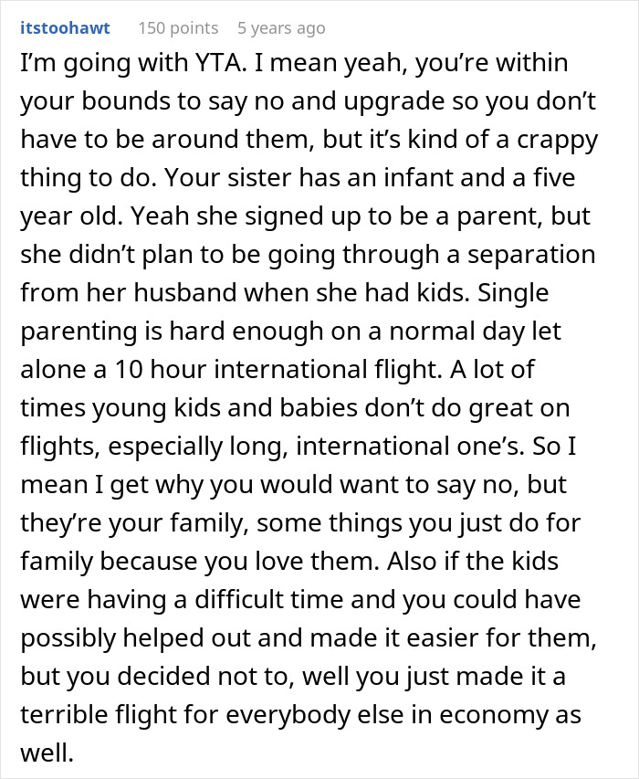 Person Upgrades To Business Class To Escape Mid-Flight Babysitting, Vacation Turns Tense Person Upgrades To Business Class To Escape Mid-Flight Babysitting, Vacation Turns Tense