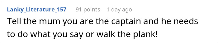 Text comment on a forum about telling the neighbor child&rsquo;s mum to control digging that is ruining the lawn.