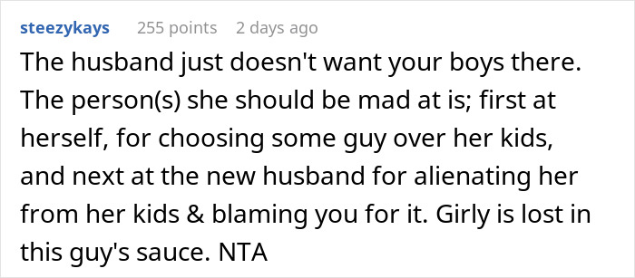 Screenshot of a discussion about a dad refusing to change kids&rsquo; diet for ex&rsquo;s new husband to allow visitation with their mom.