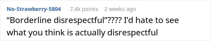 Screenshot of a social media comment discussing disrespect after a favor asked by husband&rsquo;s childhood best friend.