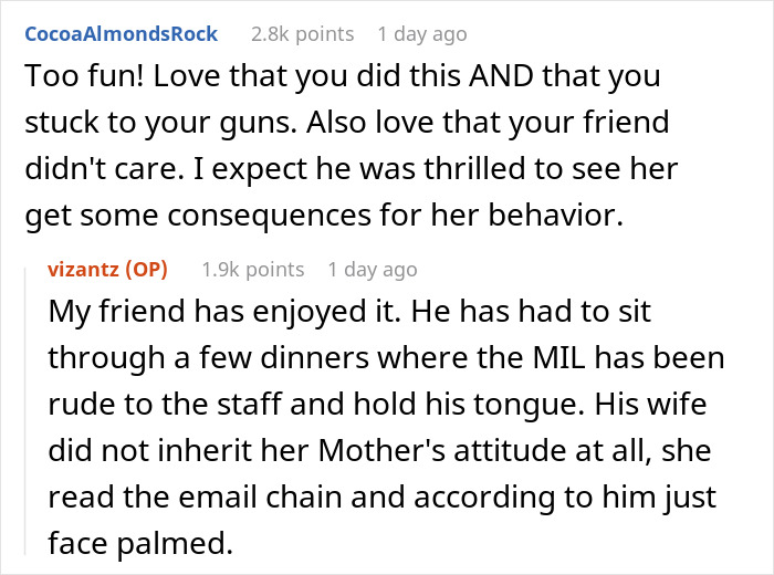 Reddit comments discussing finger-snapping Karen treating engineer like a servant and the consequences when he quits.