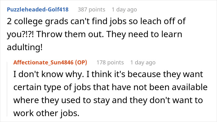 Screenshot of online discussion where a mom blows up at daughters, calling them pathetic over half-brother conflict.