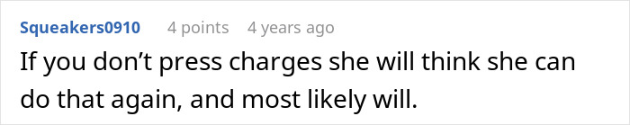 Text message on a gray background saying if charges are not pressed, babysitter may think it&rsquo;s okay to dye girls&rsquo; hair pink again.