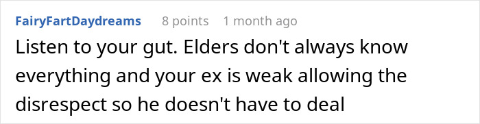 Comment discussing a woman shutting down her MIL, calling her a gold digger and criticizing her housewife role.