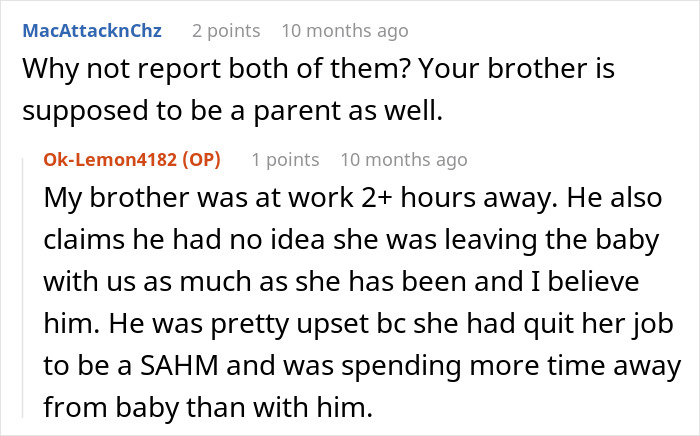 Online discussion highlighting SIL&rsquo;s irresponsible parenting causing family conflict and police involvement over child care issues.