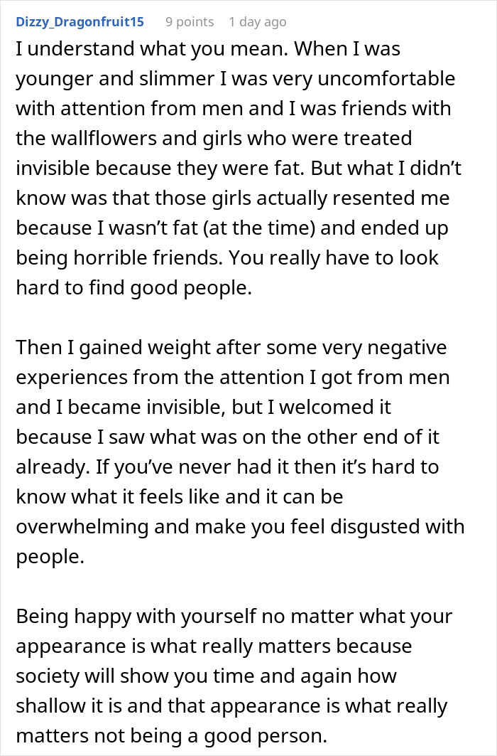 Alt text: Woman reveals how life changed after losing pretty privilege, reflecting on self-acceptance and societal perceptions.