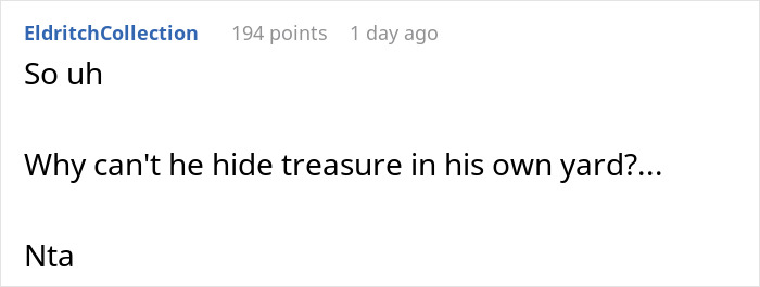 Neighbor child digging holes and ruining lawn while playing outside on a sunny day in the backyard.