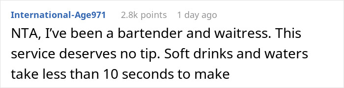 Comment about not tipping a waitress on a 300 plus dollar tab shared on an online forum. Comment about not tipping a waitress on a 300 plus dollar tab shared on an online forum.