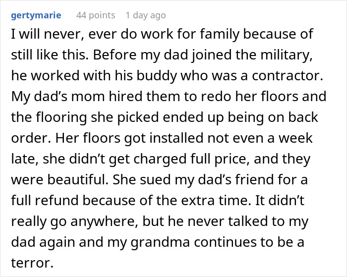 Text post describing a finger-snapping Karen treating an engineer like a servant, causing him to quit and regret it.