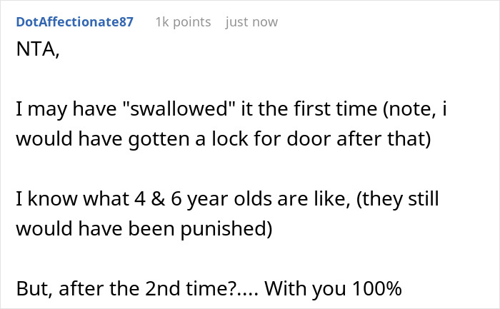 Screenshot of a comment discussing children damaging a teen&rsquo;s room and issues with mom&rsquo;s new boyfriend&rsquo;s kids.
