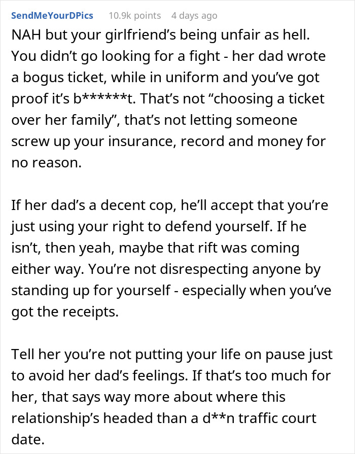 Text conversation criticizing unfair speeding ticket from a cop, suspected to be daughter’s boyfriend, discussing relationship issues. Text conversation criticizing unfair speeding ticket from a cop, suspected to be daughter’s boyfriend, discussing relationship issues.