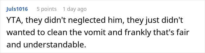 Screenshot of an online comment discussing a mom blowing up at daughters over treatment of half-brother.