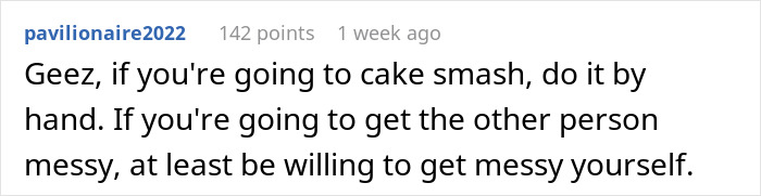 Man smashing wedding cake with a fork, accidentally hurting bride during celebration, capturing chaotic groom cake smash moment. Man smashing wedding cake with a fork, accidentally hurting bride during celebration, capturing chaotic groom cake smash moment.