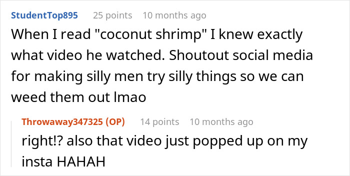 Screenshot of a Reddit conversation about social media videos causing silly men to try silly things and get weeded out. Screenshot of a Reddit conversation about social media videos causing silly men to try silly things and get weeded out.