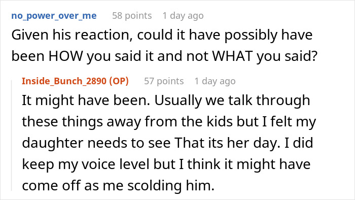 Screenshot of a Reddit conversation about a mom setting boundaries with toddler on sister’s birthday to teach it’s not their day. Screenshot of a Reddit conversation about a mom setting boundaries with toddler on sister’s birthday to teach it’s not their day.
