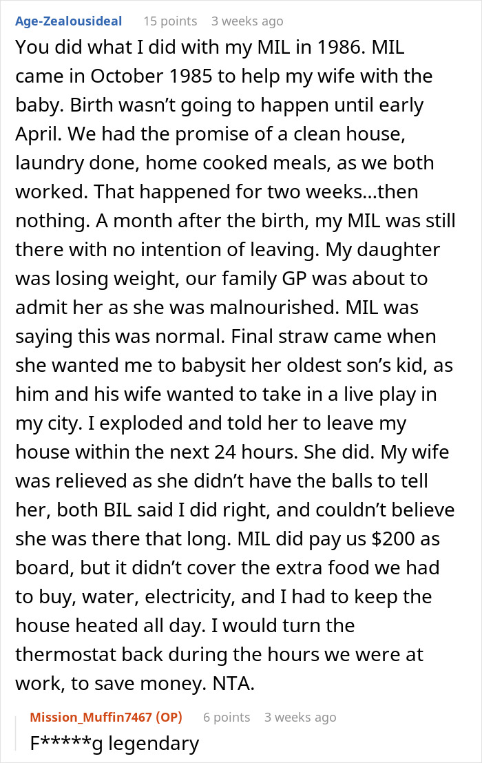 MIL causing tension with new mom leads to eviction from the house after overstaying and overwhelming family support. MIL causing tension with new mom leads to eviction from the house after overstaying and overwhelming family support.