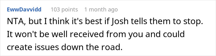 Screenshot of a Reddit comment discussing helicopter parents treating 29-year-old son&rsquo;s girlfriend like a nanny and daily planner.