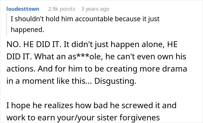 Screenshot of a Reddit comment discussing a guy banned from a funeral for telling SIL's kids their dad passed away.