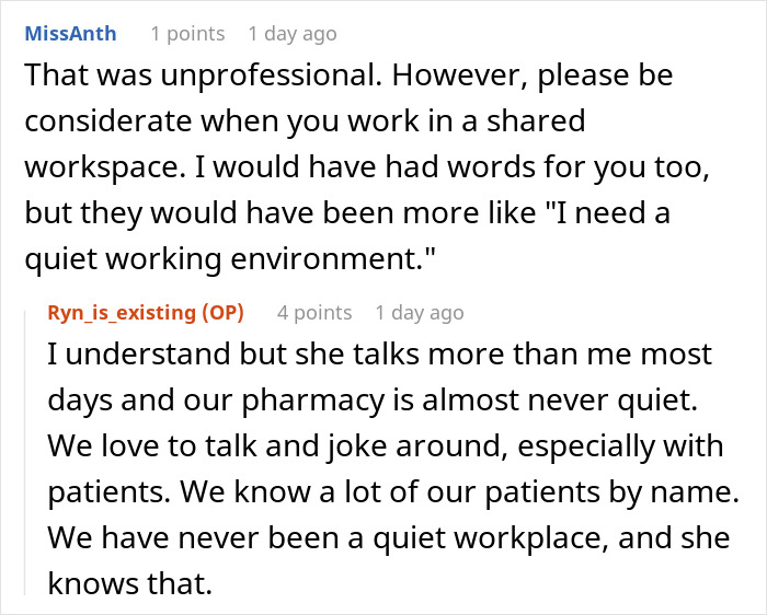 Woman Silently Retaliates After Rude Colleague Shushes Her, Won’t Talk To Her Anymore In Return Woman Silently Retaliates After Rude Colleague Shushes Her, Won’t Talk To Her Anymore In Return