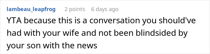 Comment discussing a stepmom&rsquo;s tantrum after a teenager invites his mom instead of her to graduation.