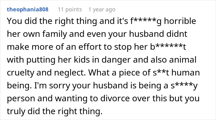 Screenshot of a social media comment criticizing a husband&rsquo;s divorce decision after a woman cared for her sister-in-law&rsquo;s kids.
