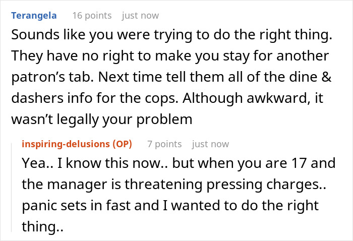 Reddit users discuss a millionaire who decides to run out before paying the bill, seen as stuck up and entitled.