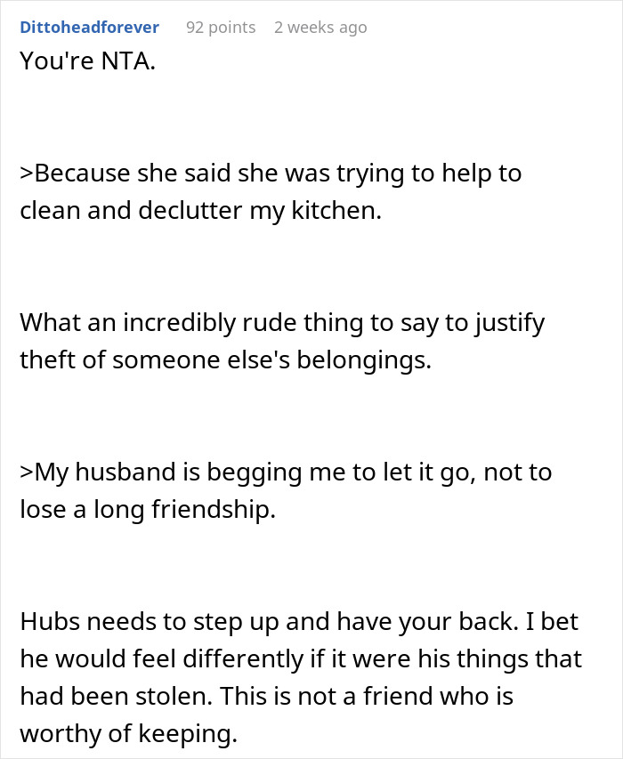 Woman&rsquo;s Kitchen Is Stripped Bare By House-Sitting Friends, Husband Begs Her To Stay Silent