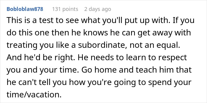 Screenshot of an online forum discussion about refusing to babysit boyfriend’s niece during vacation time. Screenshot of an online forum discussion about refusing to babysit boyfriend’s niece during vacation time.