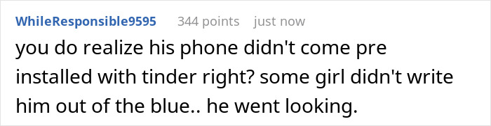 Comment discussing groom's failed loyalty test and resulting wedding drama with parents refusing to fund couple.