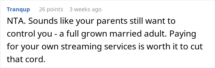 Screenshot of an online comment discussing parents using phone tracking to see location and controlling a grown adult.
