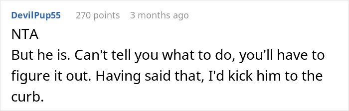 Screenshot of a forum comment discussing a man gaslighting his pregnant wife and facing regret after marriage fails.