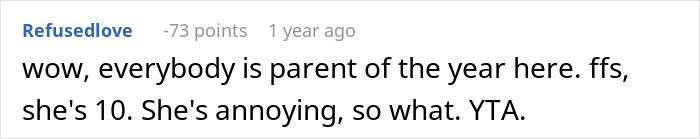 Screenshot of online comment criticizing a woman refusing to take sister&rsquo;s kid on trips, questioning if she&rsquo;s a jerk.