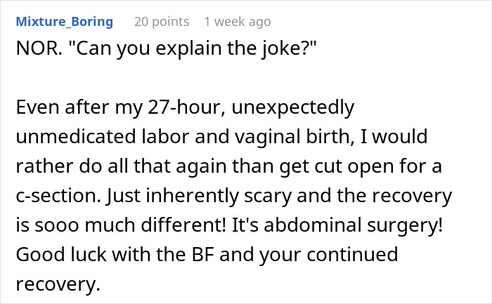 Woman shares traumatic birth experience after 27-hour labor while boyfriend doubts and criticizes her choices.