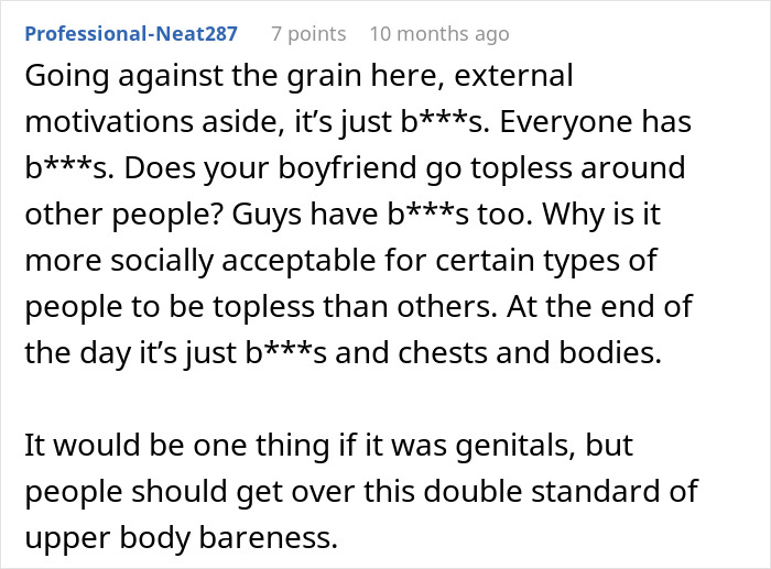 A woman feels betrayed after her mother goes topless in front of her boyfriend, sparking family tension. A woman feels betrayed after her mother goes topless in front of her boyfriend, sparking family tension.