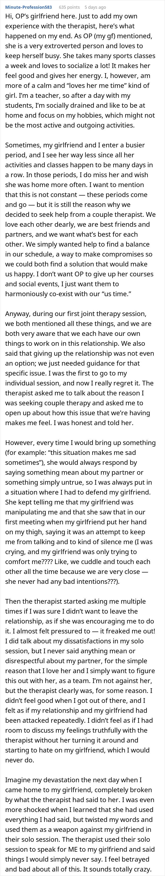 Couple seeks help with relationship struggles but feels attacked and misunderstood by their own therapist during sessions