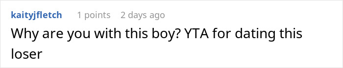 Screenshot of a Reddit comment criticizing a user for refusing to babysit her boyfriend’s niece during her vacation. Screenshot of a Reddit comment criticizing a user for refusing to babysit her boyfriend’s niece during her vacation.