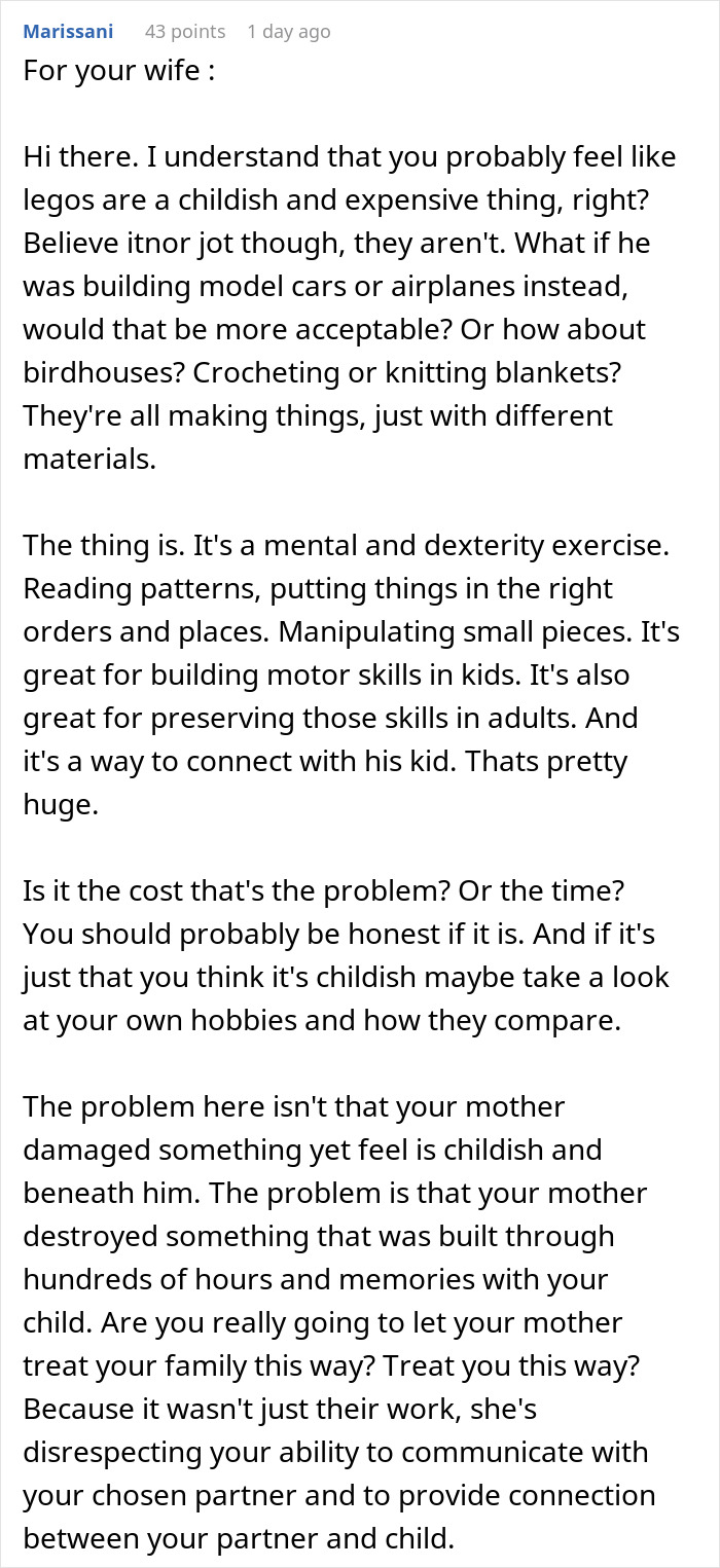 &ldquo;Be A Real Man&rdquo;: MIL Wrecks Man&rsquo;s Lego Set To Prove A Point, Gets Herself Banned From The Home