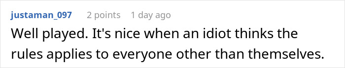 Comment on Reddit about a resident leaving a nasty note on a guest’s scooter and getting reported for their own violations. Comment on Reddit about a resident leaving a nasty note on a guest’s scooter and getting reported for their own violations.