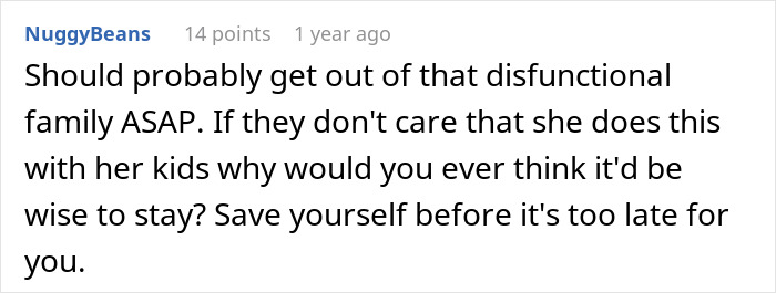 Comment on a social platform discussing a woman served with divorce papers after caring for sister-in-law&rsquo;s children.