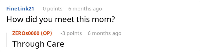 Screenshot of an online conversation where a babysitter discusses meeting a mom through Care, highlighting concern for kids' living conditions.