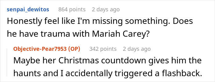 Screenshot of a Reddit conversation discussing a guy not liking how his girlfriend connects with a school song performance.