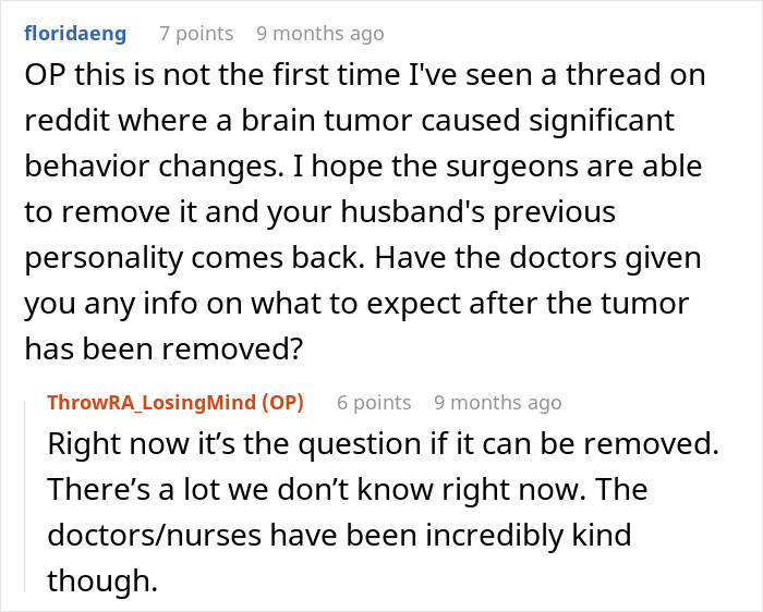 Reddit discussion about a man&rsquo;s cancer diagnosis after pregnancy assumptions and challenges with tumor removal and recovery.