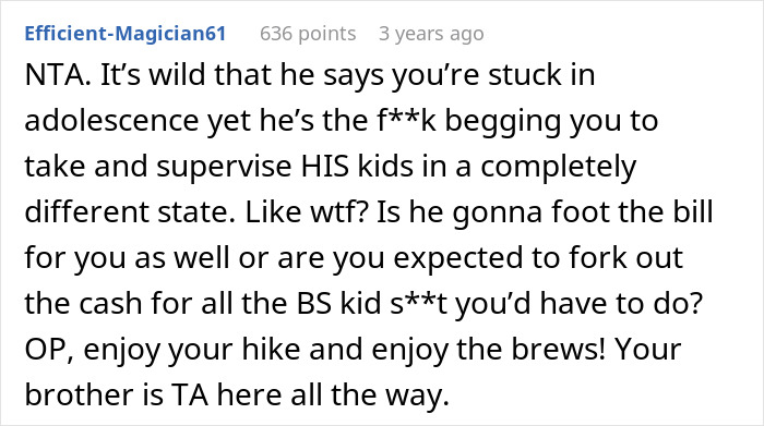Guy Refuses To Change Travel Plans To Accommodate Brother’s Kids, Family Drama Ensues Guy Refuses To Change Travel Plans To Accommodate Brother’s Kids, Family Drama Ensues