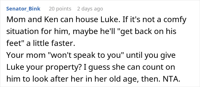 Woman upset family by refusing to give dad&rsquo;s cabin to struggling stepbrother, causing tension among relatives.