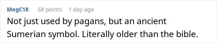 Comment discussing an ancient Sumerian religious symbol, older than the Bible, related to HR’s rule on religious symbols. Comment discussing an ancient Sumerian religious symbol, older than the Bible, related to HR’s rule on religious symbols.
