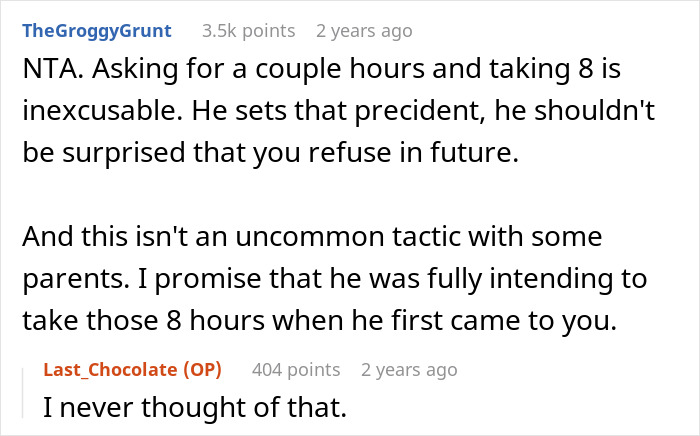 Forum discussion about man refusing to babysit roommate&rsquo;s kid after a night shift, labeled selfish by others.