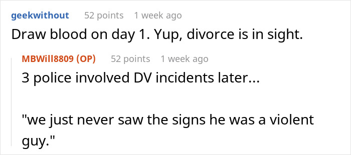 Screenshot of an online discussion about a groom smashing cake and accidentally hurting the bride with a fork. Screenshot of an online discussion about a groom smashing cake and accidentally hurting the bride with a fork.
