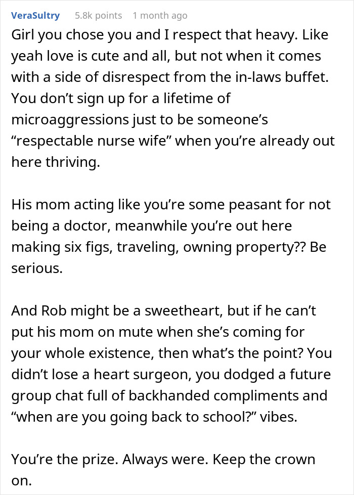 Woman shuts down MIL accusing her of being a gold digger and only good at being a housewife in heated response.